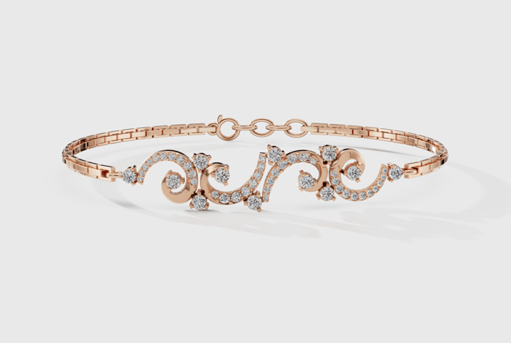 Exclusive Curvvs Diamonds Bracelet by Cyera with elegant diamond curves