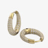 "Detailed close-up of Nova Diamond Earrings showcasing the brilliance of the high-quality diamonds."
