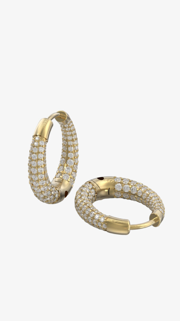 "Detailed close-up of Nova Diamond Earrings showcasing the brilliance of the high-quality diamonds."