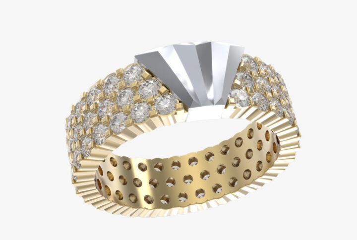 Elegant Trise Diamond Ring showcasing brilliance and luxury in a unique design