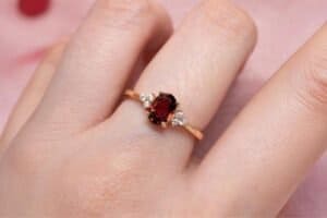 garnet diamond ring