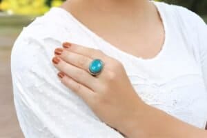 Turquoise diamond ring