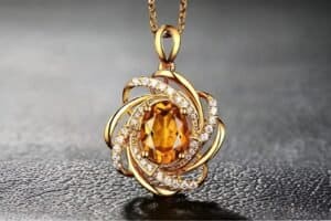 Citrine Diamond Ring 
